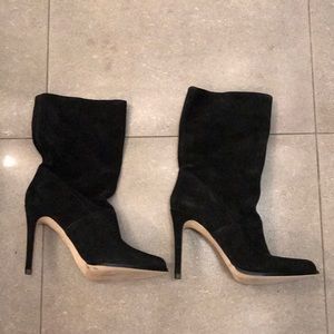 BCBG black suede boots